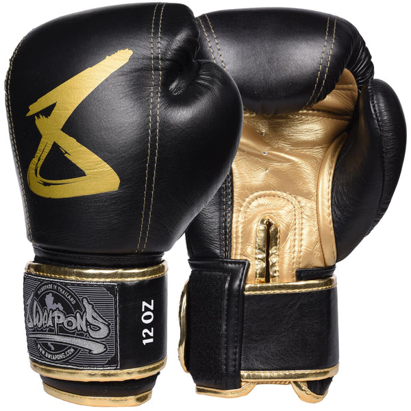 8 WEAPONS Boxing Gloves, Premium Leather, black-gold