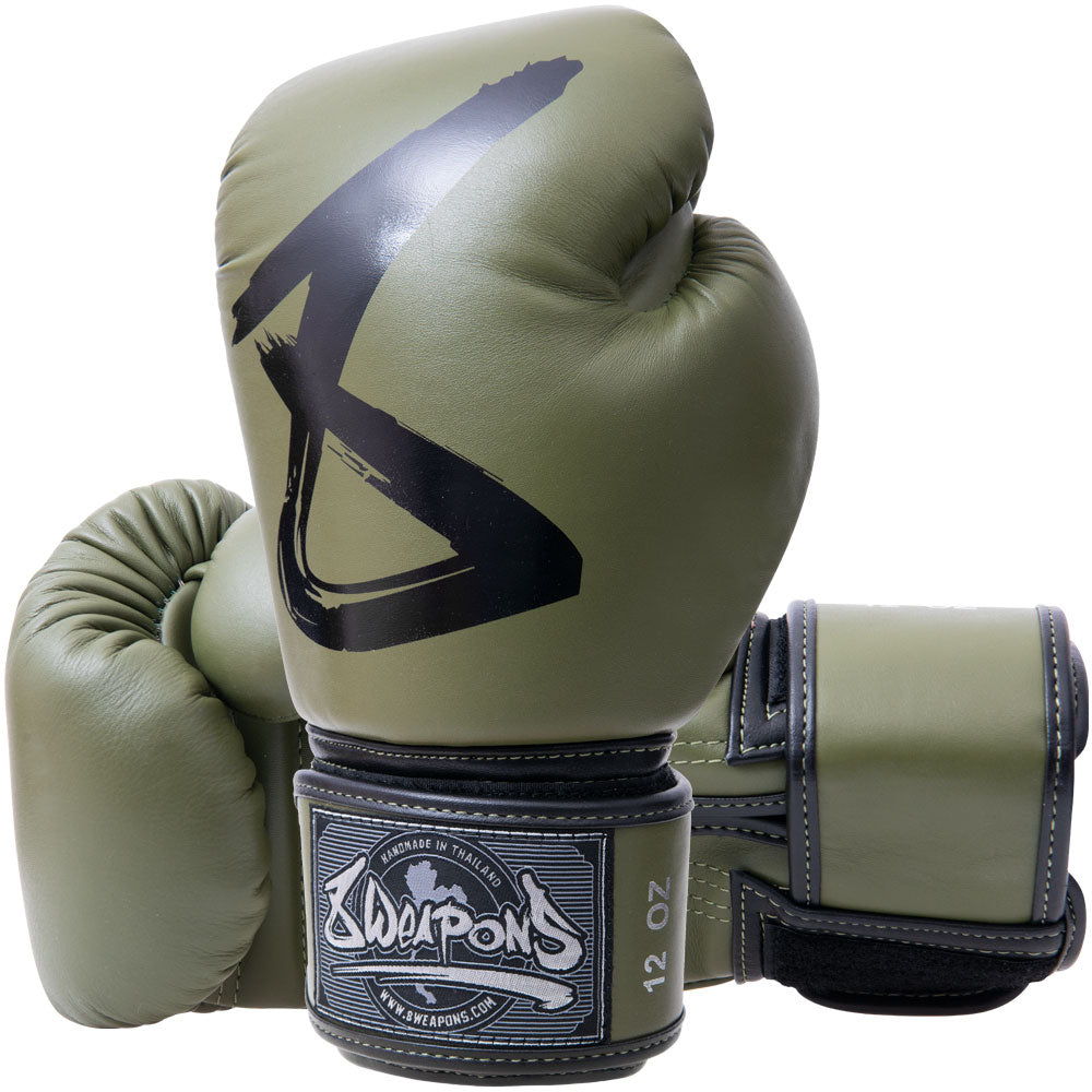 8 WEAPONS Boxing Gloves, BIG 8 Premium, olive