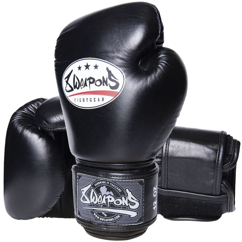 8 WEAPONS Boxing Gloves, Leather, Classic, black