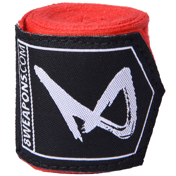 8 WEAPONS Hand Wraps, semi-elastic, 2 m, red