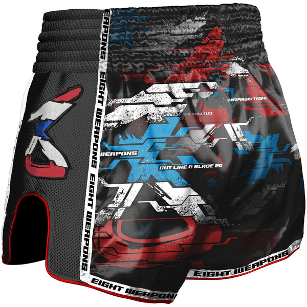 8 WEAPONS Muay Thai Shorts, Cut like a Blade 2.0, black