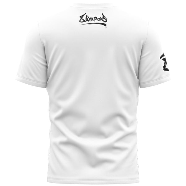 8 WEAPONS T-Shirt, Sak Yant Tigers, white