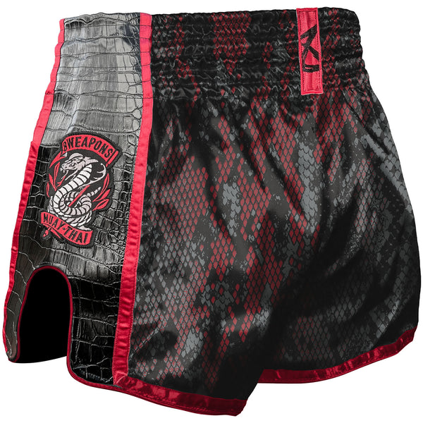 8 WEAPONS Muay Thai Shorts, Snake, red