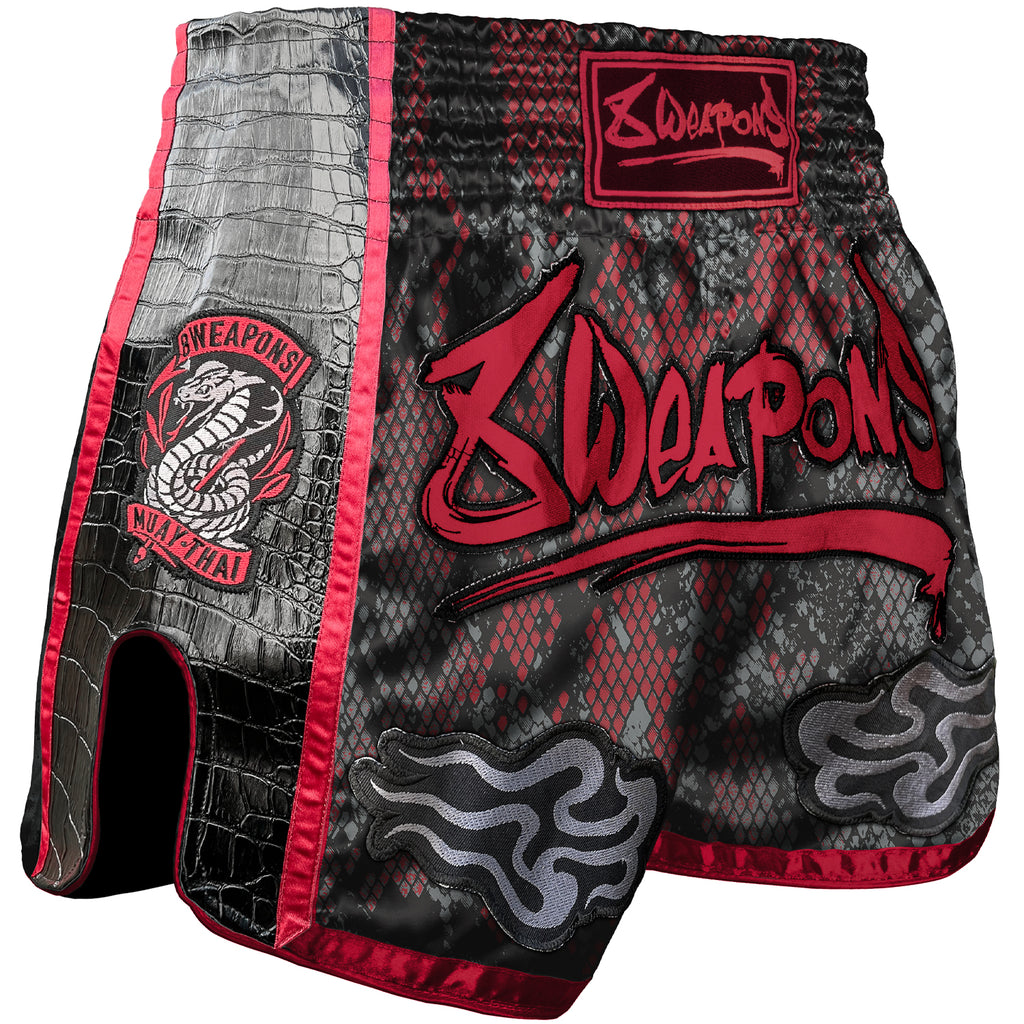 8 WEAPONS Muay Thai Shorts, Snake, red – 8 WEAPONS Fightgear Shop 